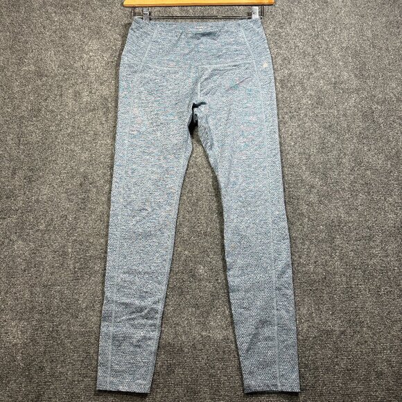 Layer 8 Pants - Layer 8 Compression Pants Womens Small Blue Stretch Print Waistband Pocket Run